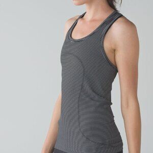 Lululemon Swiftly Tech Racerback Hyper Stripe Black White Size 4